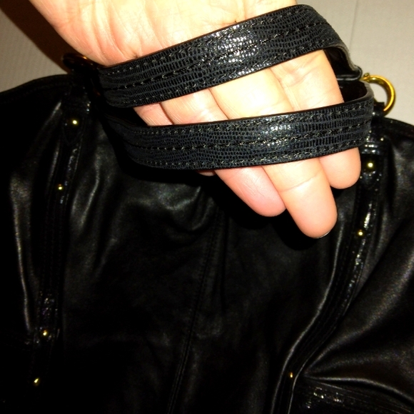 Brand New☆COACH Alexandria☆Large Python Embossed Leather Chain Tote/Shoulder Bag - Picture 9 of 15